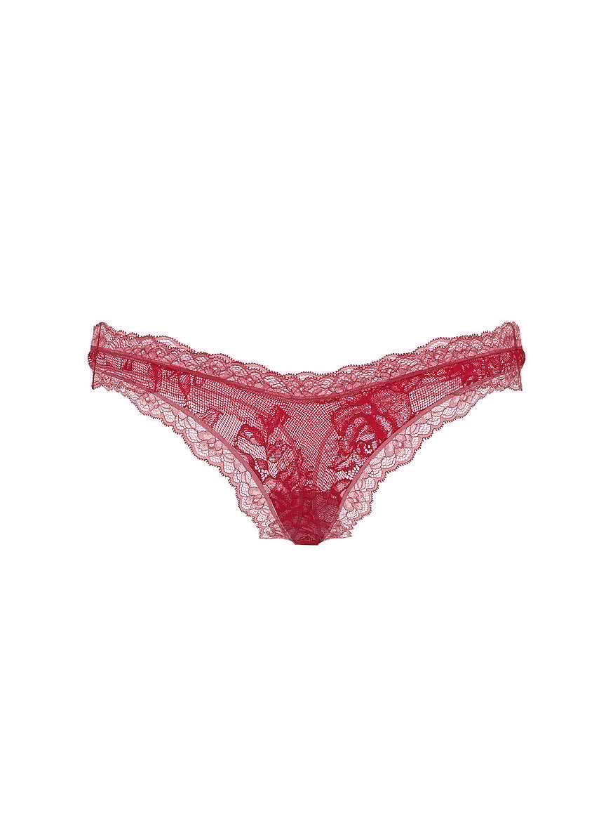 Rose Lace High-Leg Thong Panty