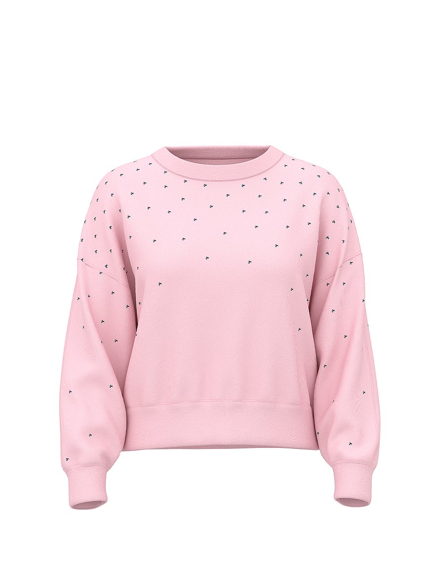 Ivy Fleece Studded Crew Sweatshirt