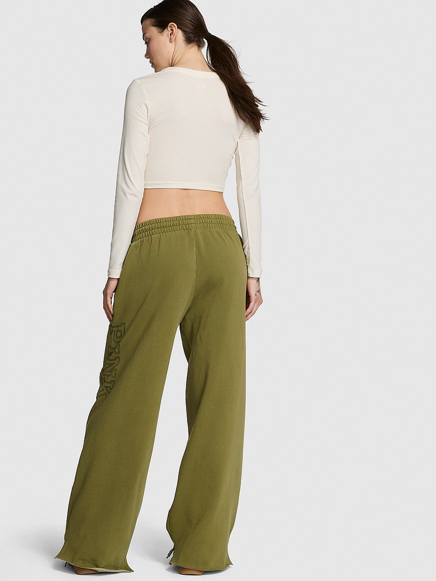 Buy Campus Fleece™ Wide-Leg Split-Hem Sweatpants, Lizard Green
