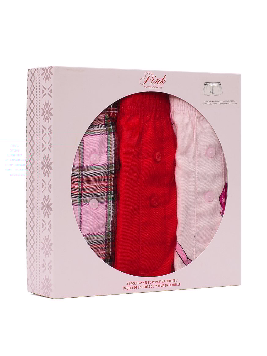 3-Pack Flannel Boxy Pajama Shorts