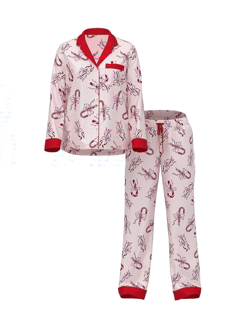 Glazed Satin Long Pajama Set