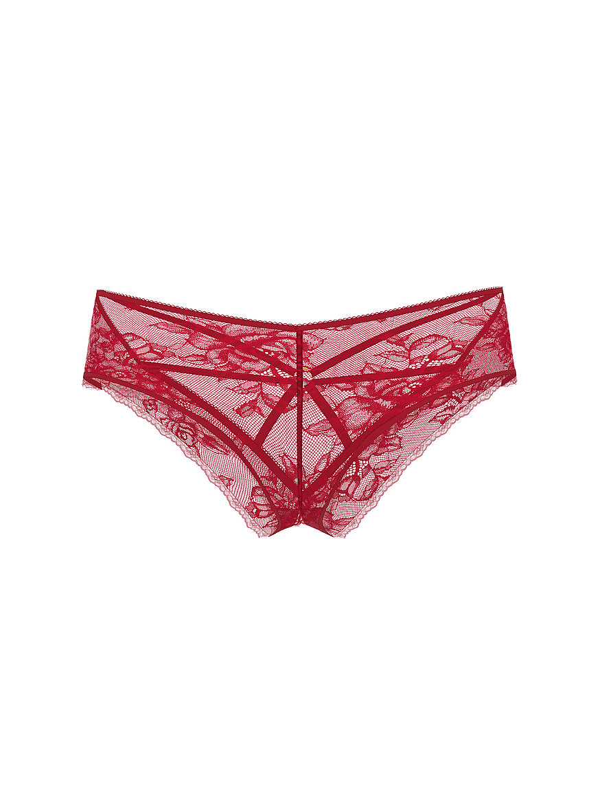 Rue 21 Women's Lace Thong Panties LARGE O Ring Green Plaid Double Strap New