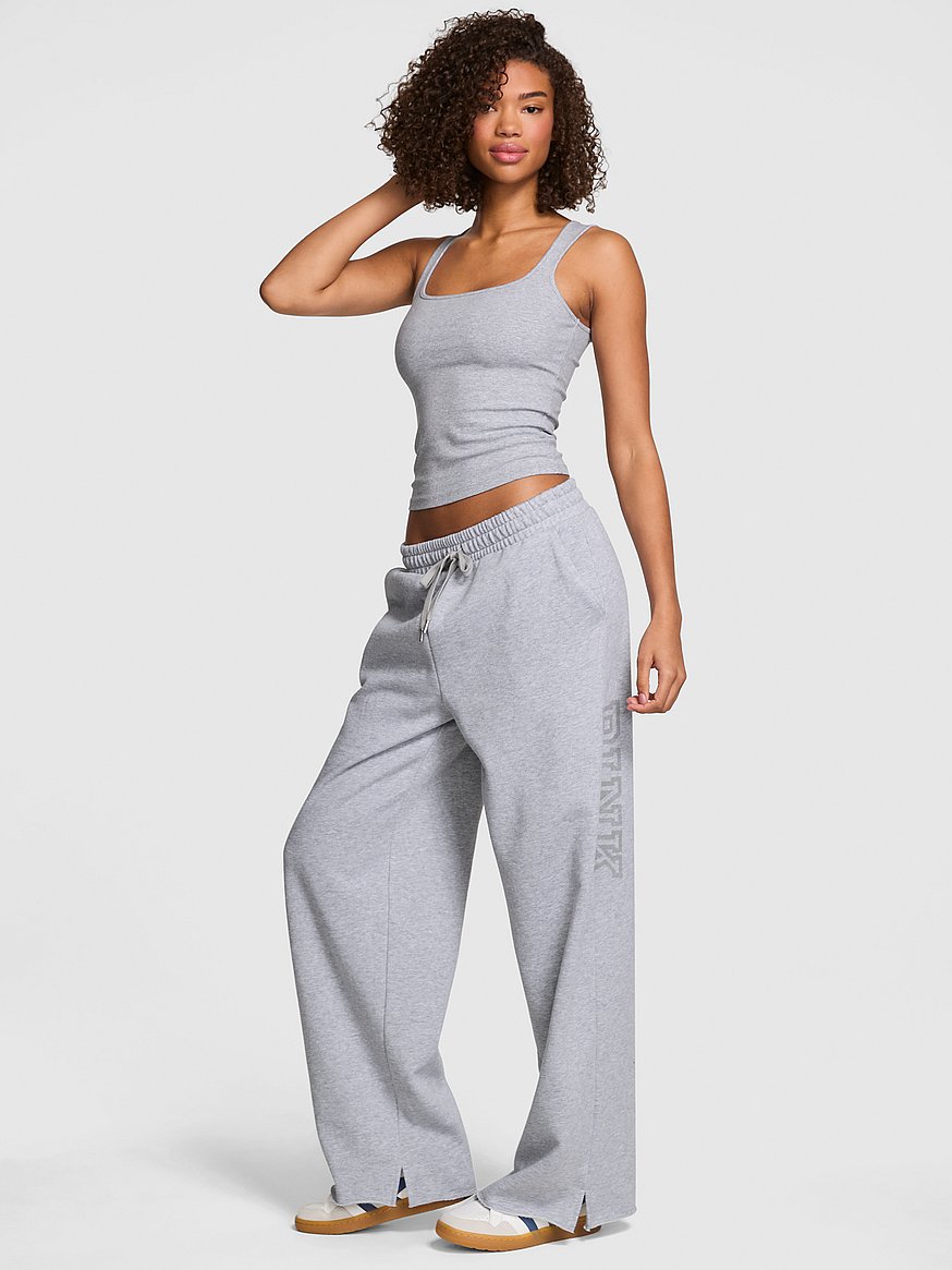 Buy Campus Fleece™ Wide-Leg Split-Hem Sweatpants, Medium Heather