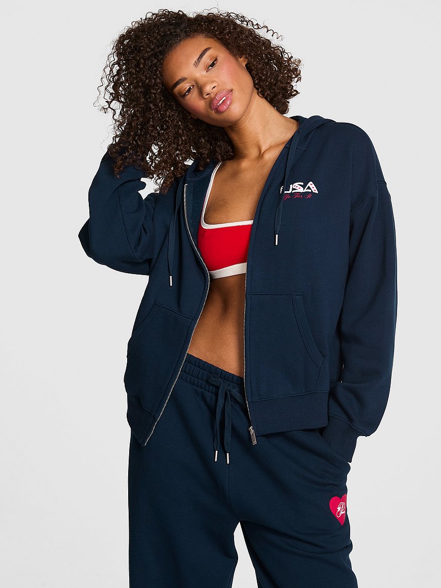 Buy Campus Fleece™ Full-Zip Hoodie, Noir Navy Usa - Order Hoodies