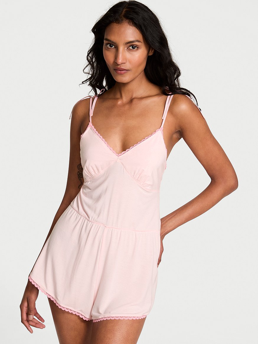 Buy SoSoft Modal Bow Short Romper, Angel Pink - Order Rompers online - Victoria's Secret US Buy SoSoft Modal Bow Short Romper, Angel Pink - Order Rompers online - Victoria's Secret US