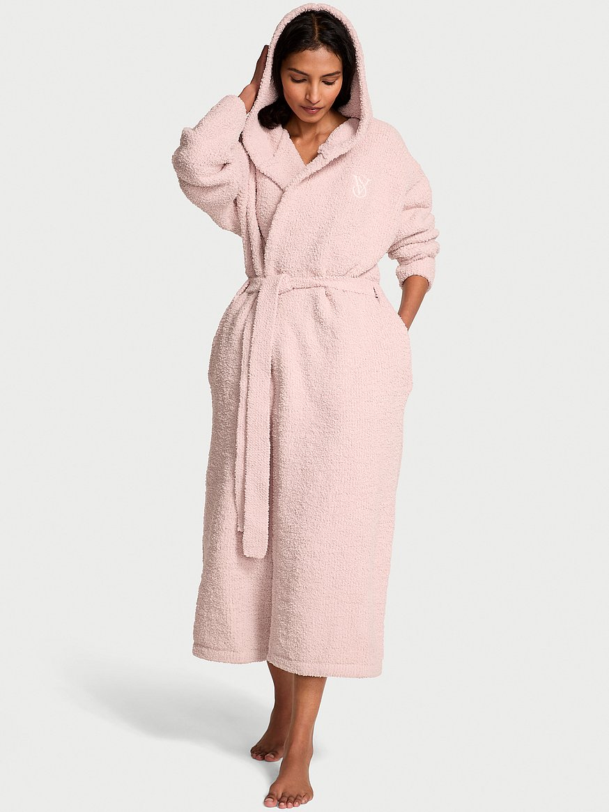 Cozy Chenille Hooded Long Robe