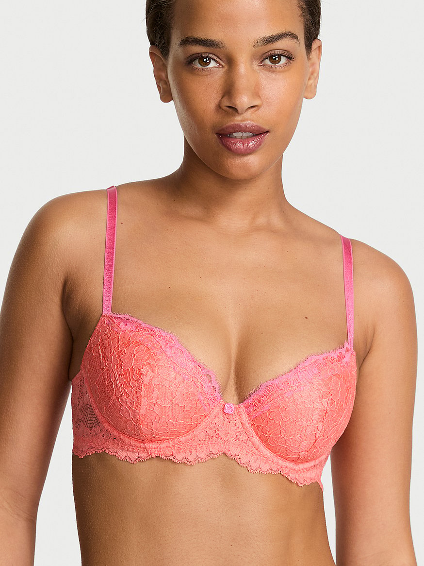 Buy Lace Lightly Lined Demi Bra, Cactus Flower - Order Bras online