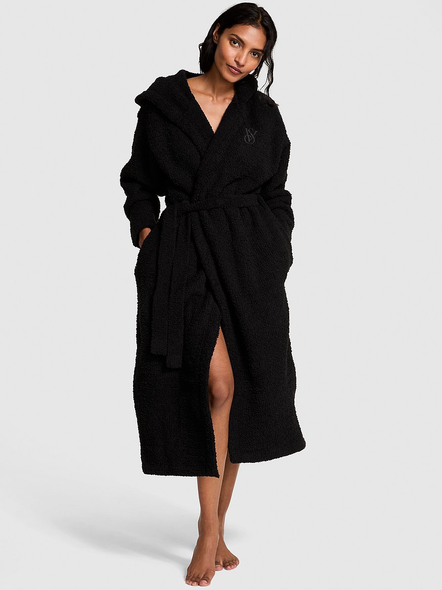 Cozy Chenille Hooded Long Robe
