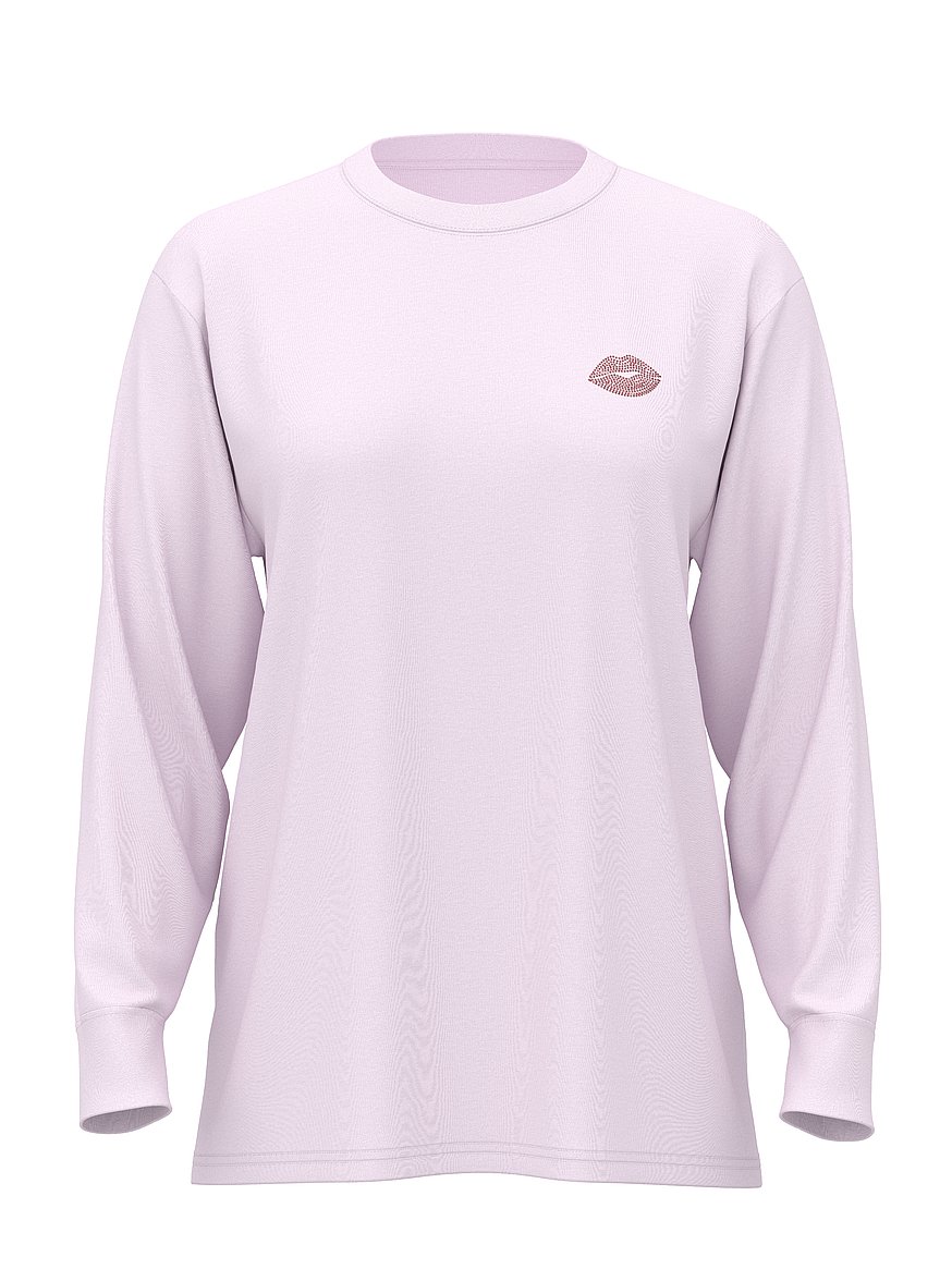 Buy Campus Cotton™ Long-Sleeve Tee, Pink Tulip V-Day - Order Tops