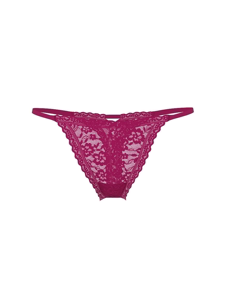 Lace Strappy-Back String Thong Panty