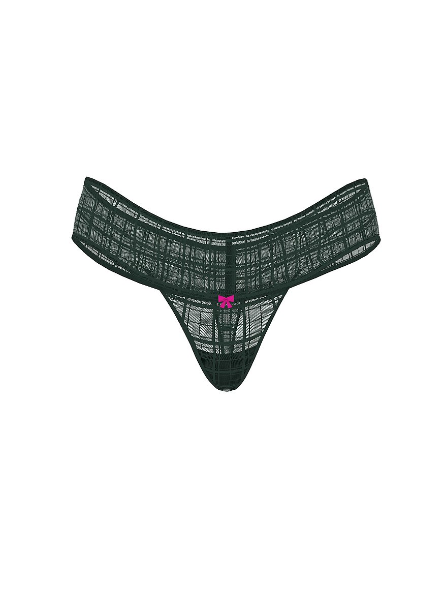 Plaid Lace Thong Panty