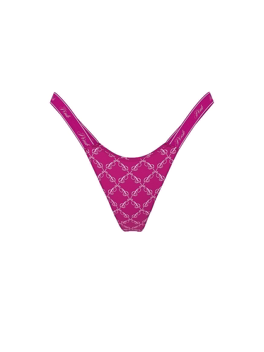 Logo Cotton High-Leg Micro Thong Panty