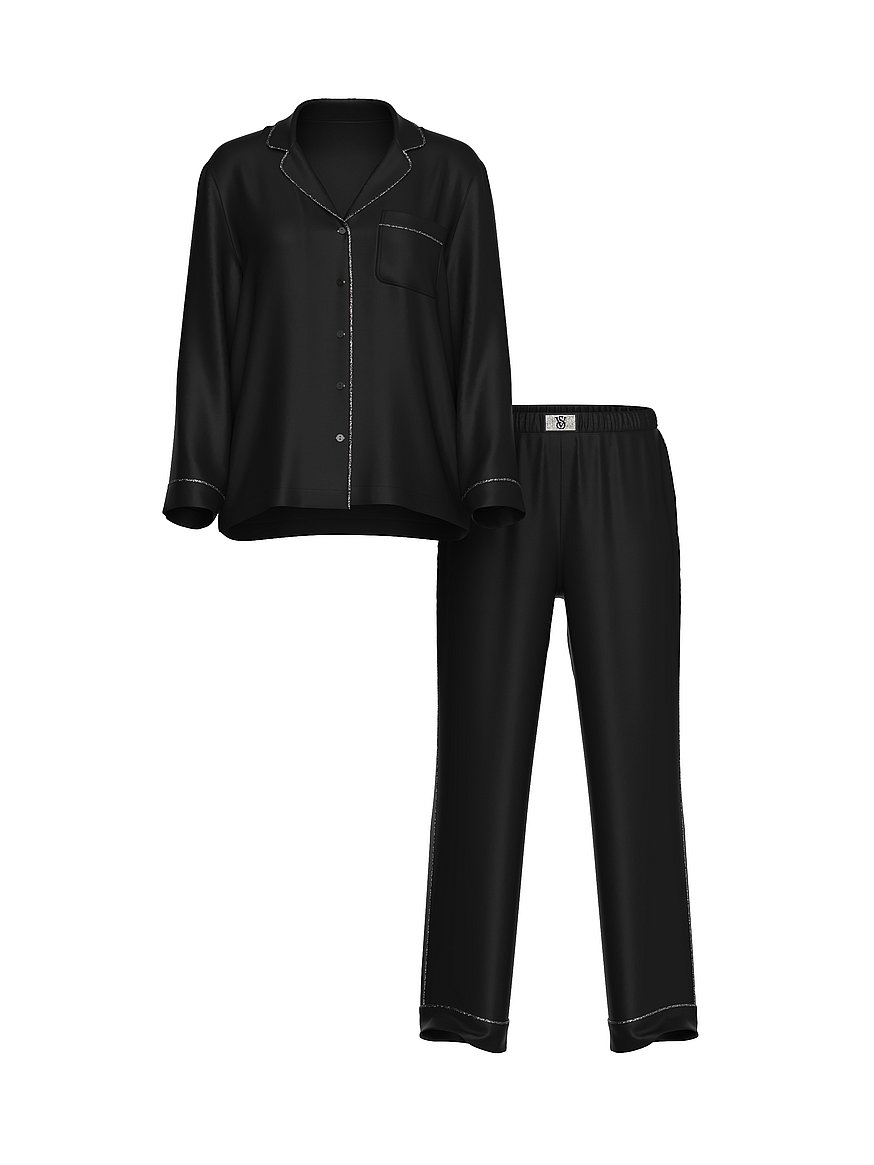 Glazed Satin Shine Long Pajama Set