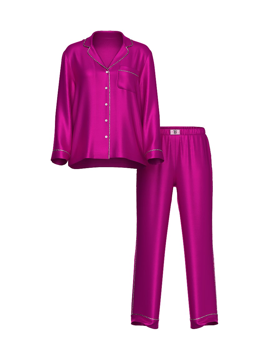 Glazed Satin Shine Long Pajama Set