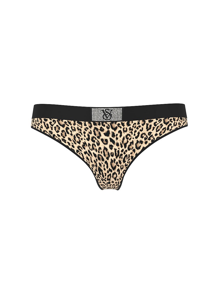 Logo Cotton Shine Patch Thong Panty