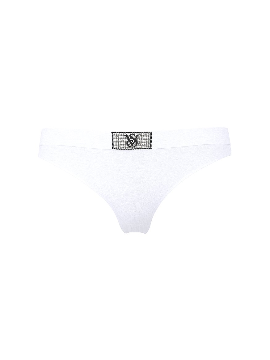 Logo Cotton Shine Patch Thong Panty