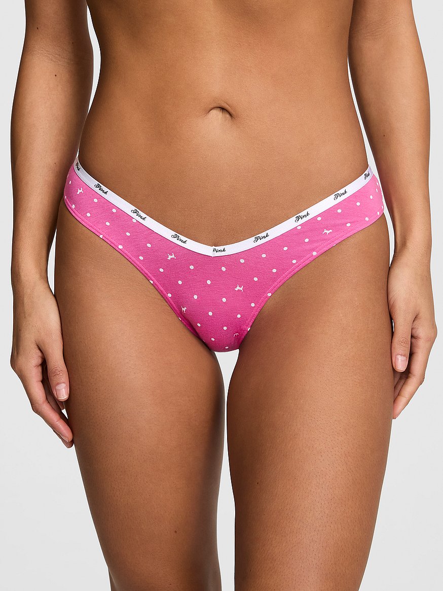 Logo Cotton Tanga Panty
