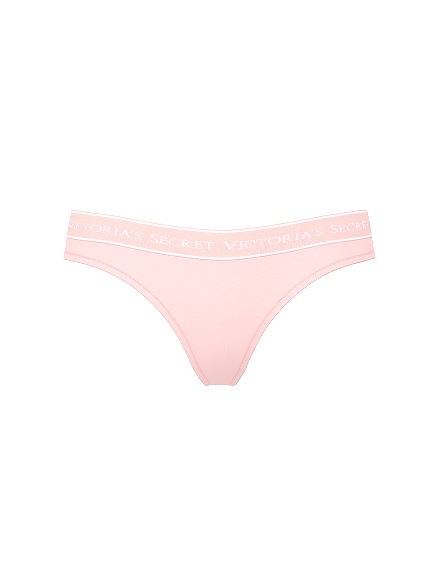 Logo Cotton Thong Panty