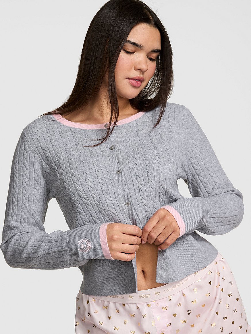 Buy PINK x LoveShackFancy Shrunken Cardigan, Pink Tulip - Order