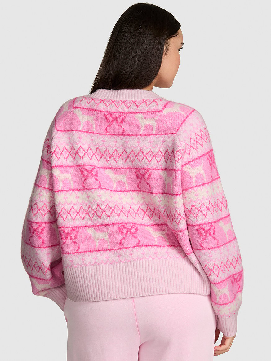 Buy PINK x LoveShackFancy Boxy Sweater, Pink Tulip Fairisle
