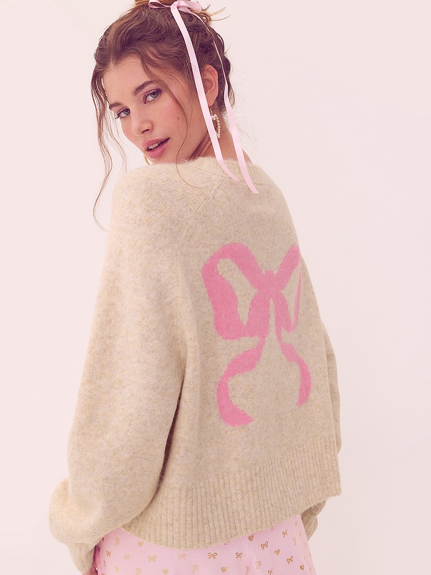 Buy PINK x LoveShackFancy Boxy Cardigan, Pink Tulip Fairisle