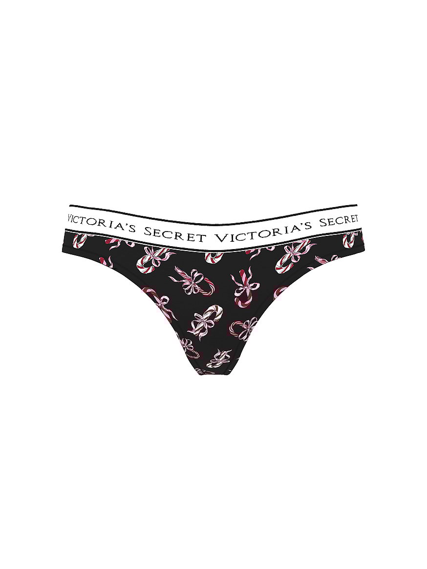 Logo Cotton Thong Panty