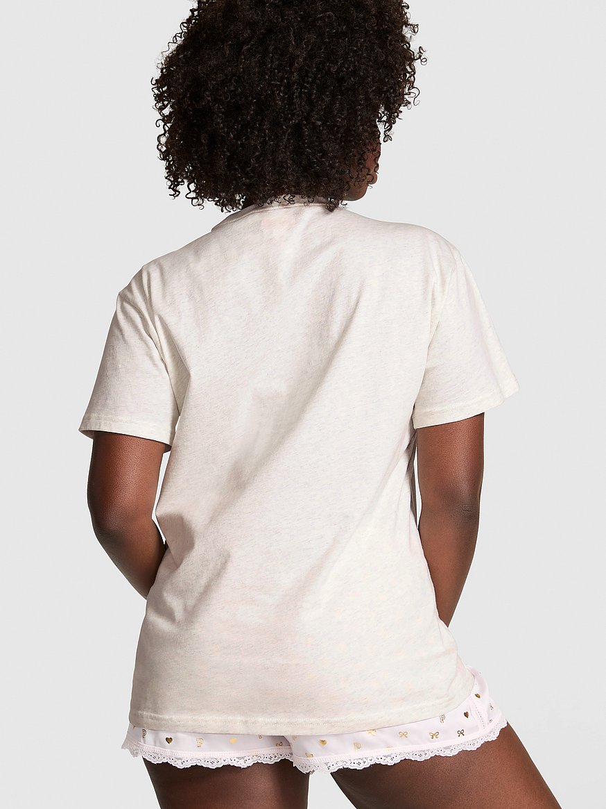PINK x LoveShackFancy Campus Cotton Tee