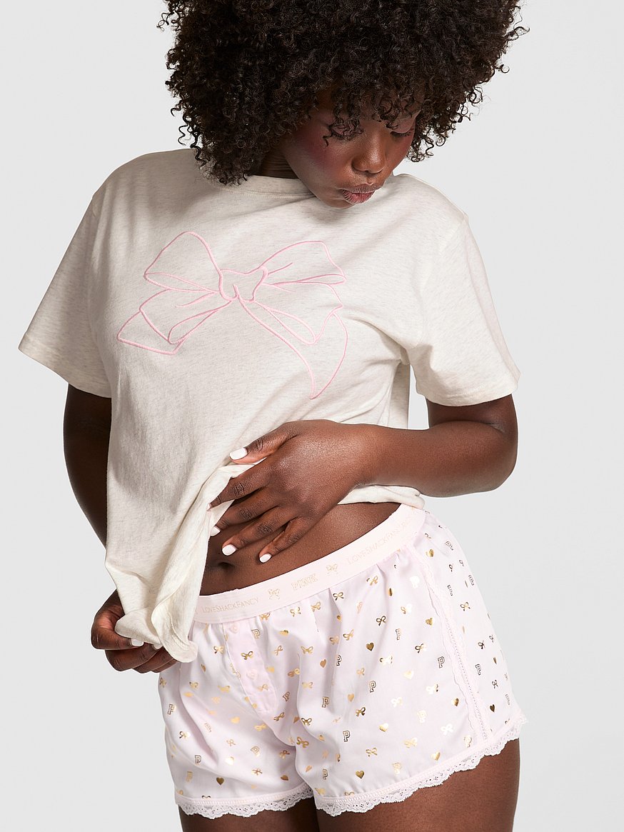 PINK x LoveShackFancy Campus Cotton Tee
