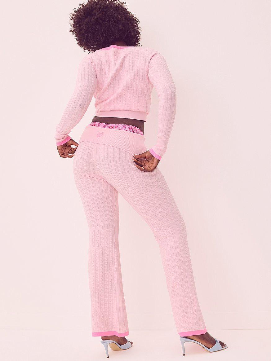 Buy PINK x LoveShackFancy Knit Foldover Flare Pants, Pink Tulip