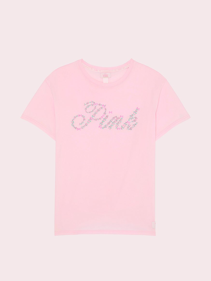 PINK x LoveShackFancy Campus Cotton Tee