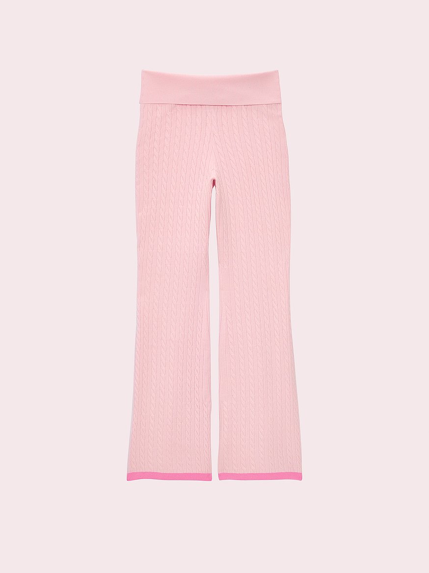 PINK x LoveShackFancy Knit Foldover Flare Pants