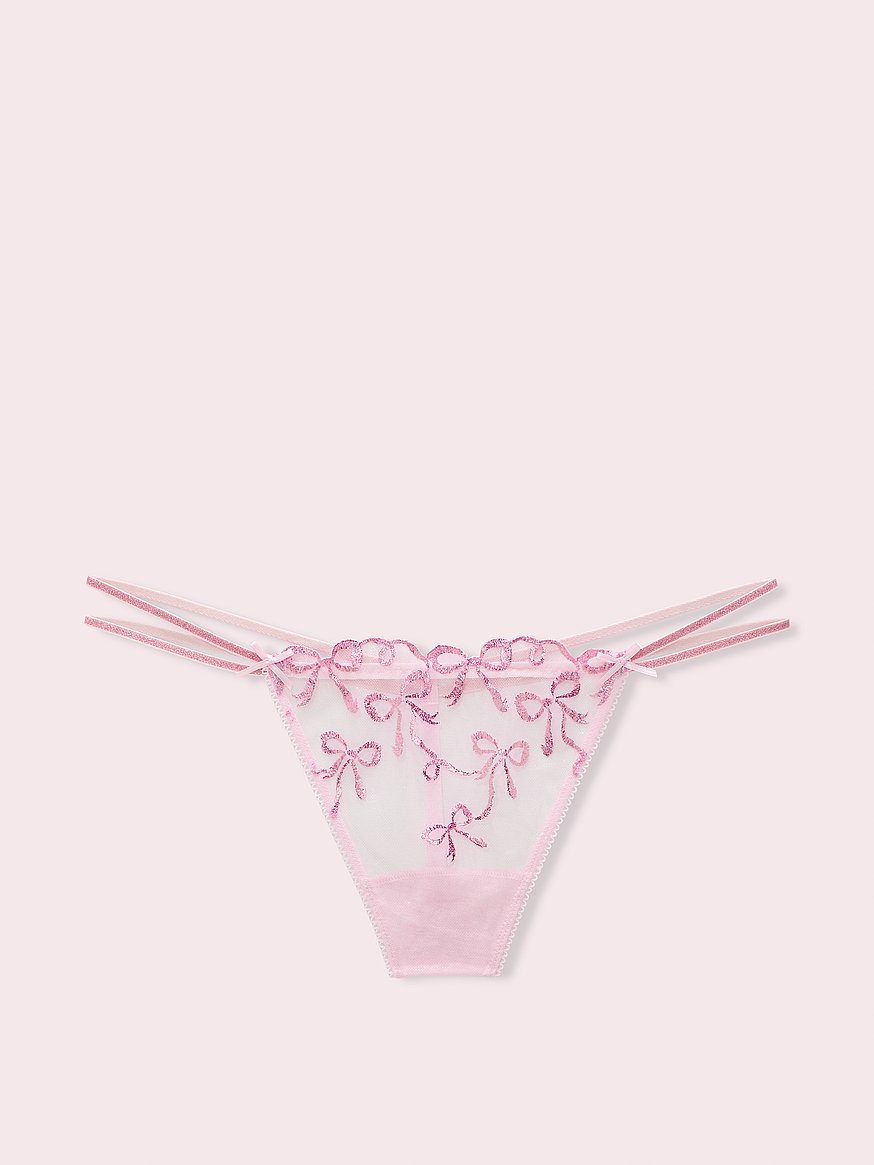 PINK x LoveShackFancy Bows Strappy V-String Panty