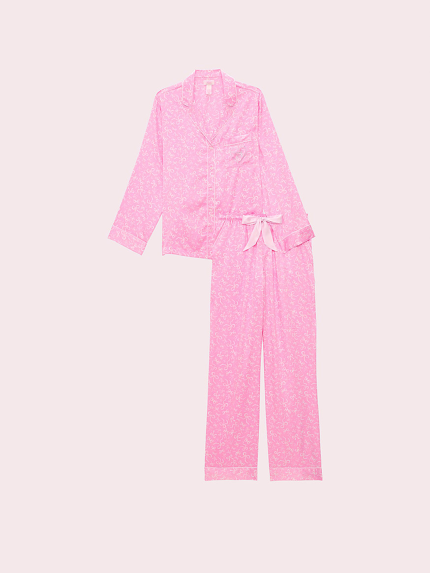 Buy PINK x LoveShackFancy Satin Long Pajama Set, Tossed Bows