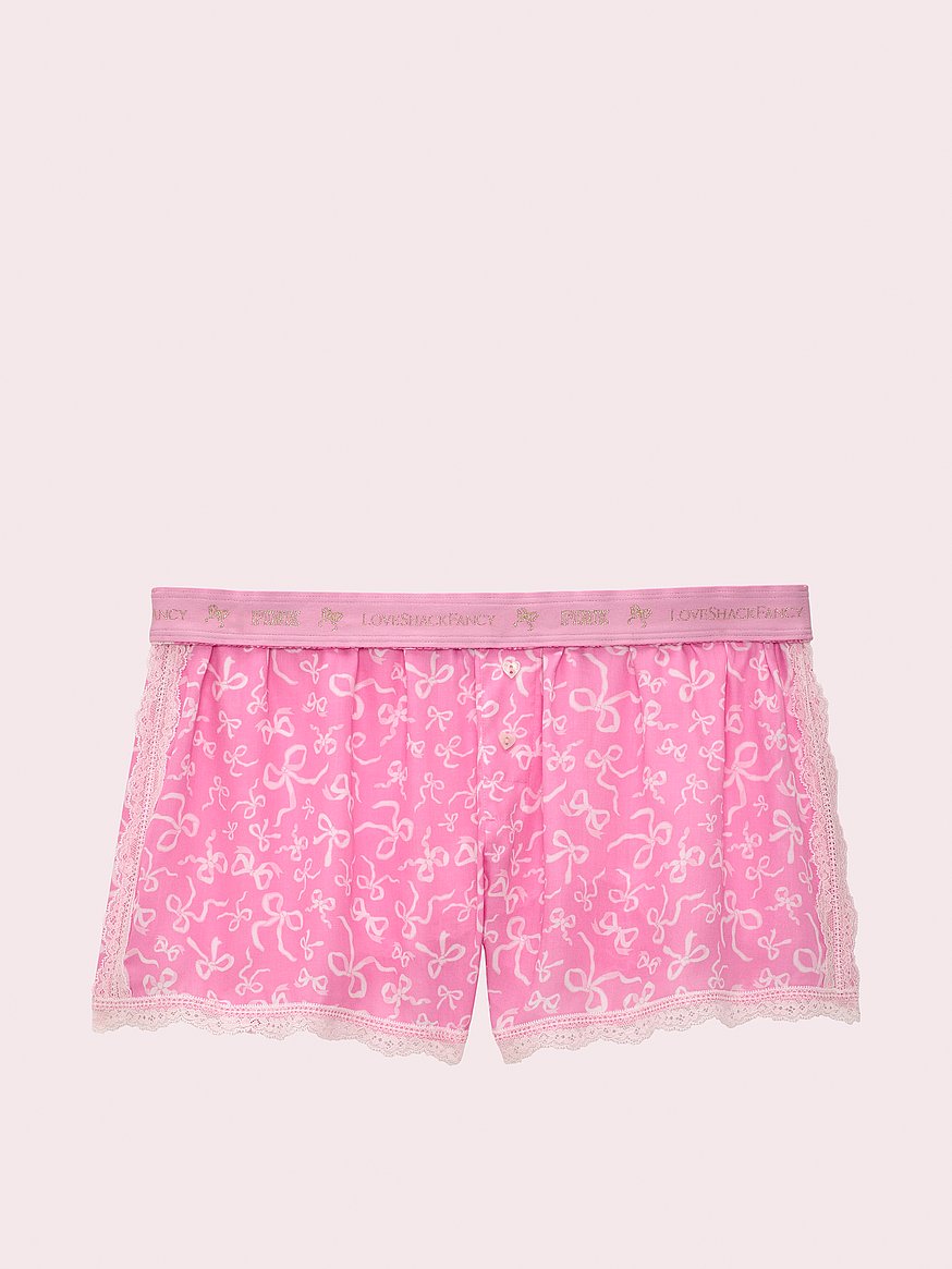 PINK x LoveShackFancy Silky Boxy Pajama Shorts
