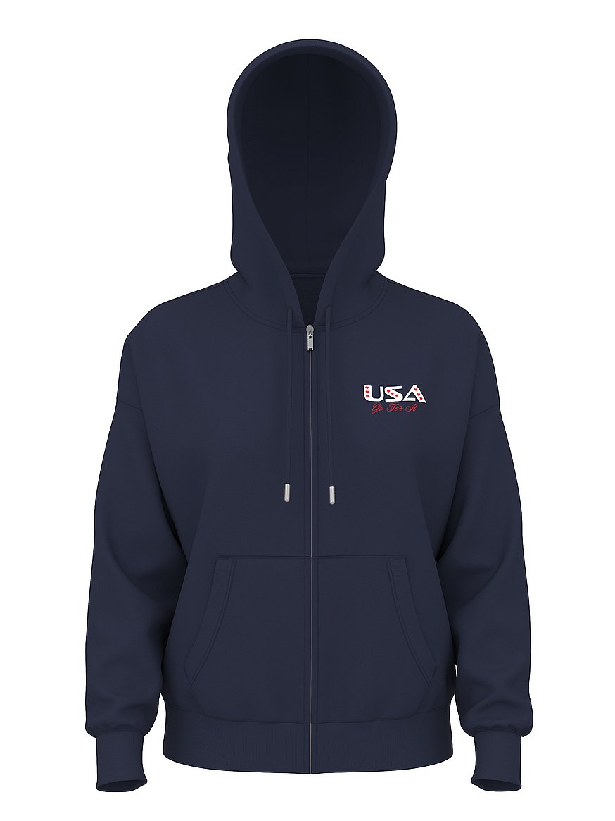 Buy Campus Fleece™ Full-Zip Hoodie, Noir Navy Usa - Order Hoodies