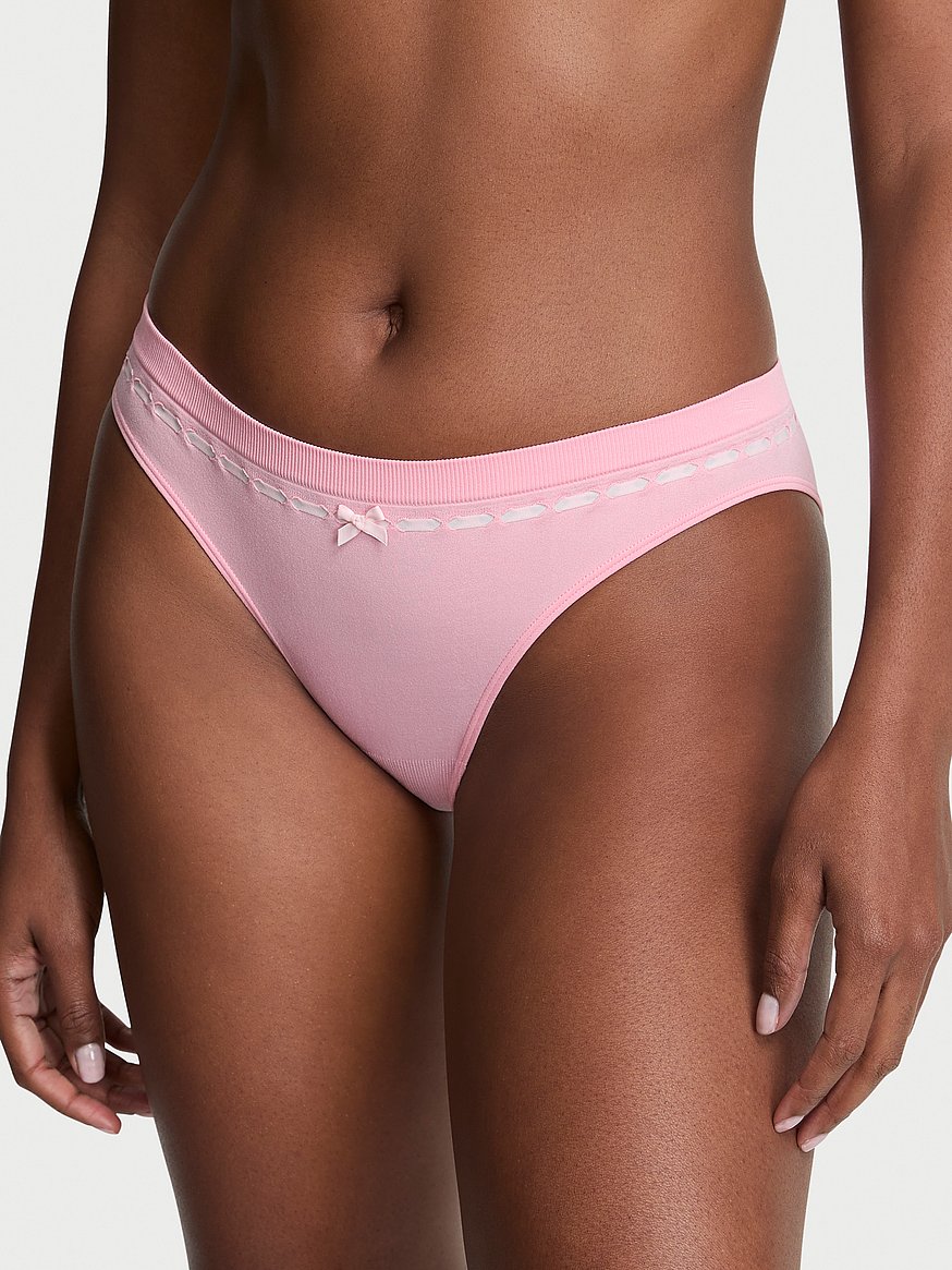 Seamless Ribbon Slot Bikini Panty