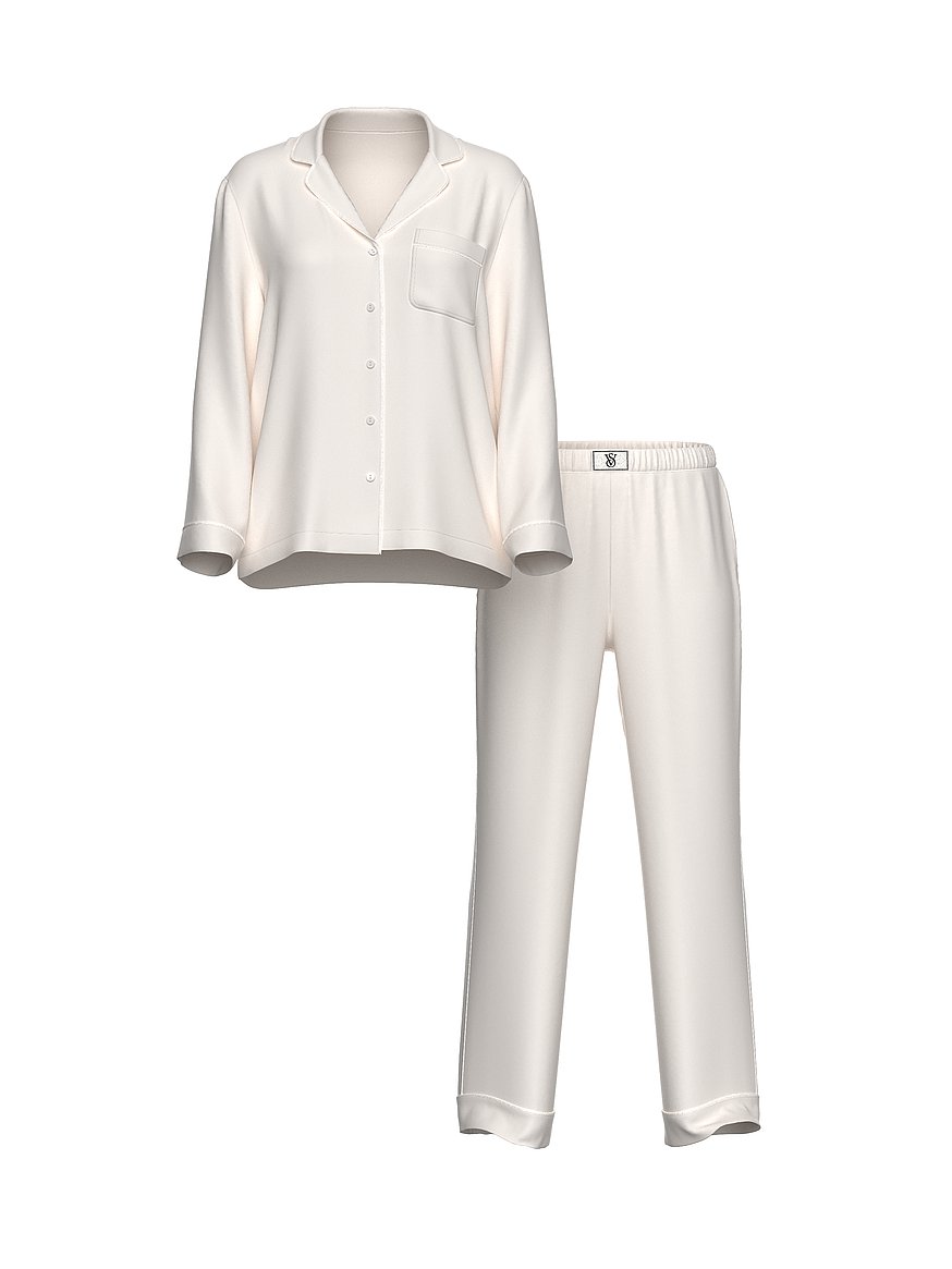 Glazed Satin Shine Long Pajama Set