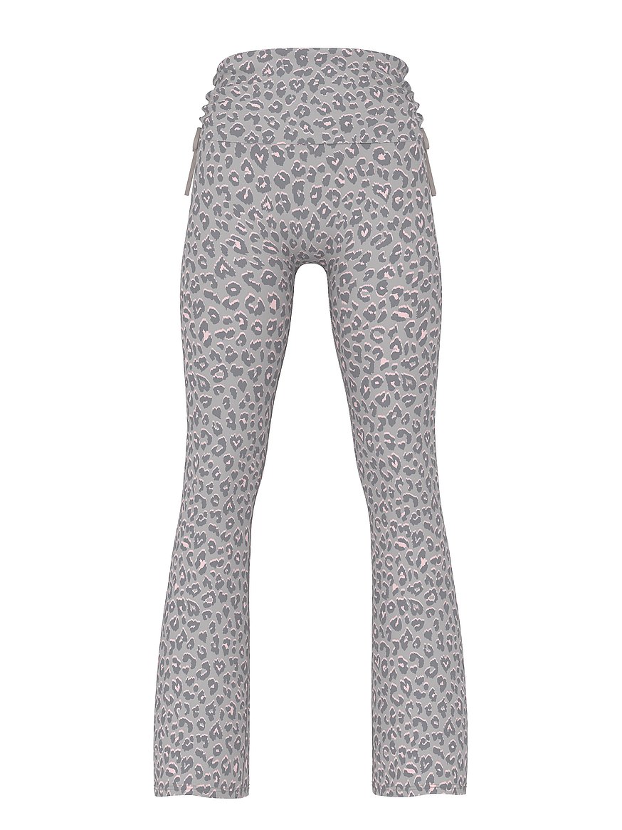 Waﬄe Knit Foldover Flare Pants