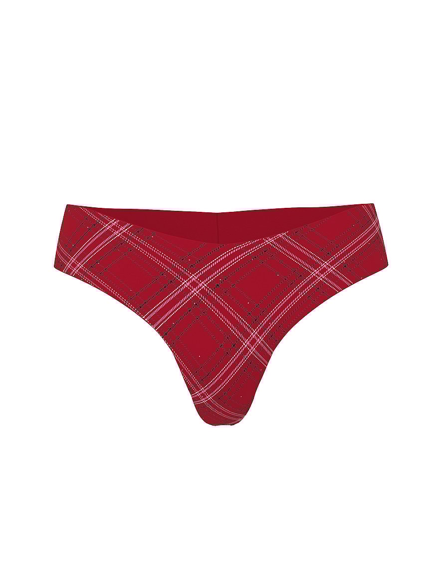 No-Show Shine Mesh Thong Panty