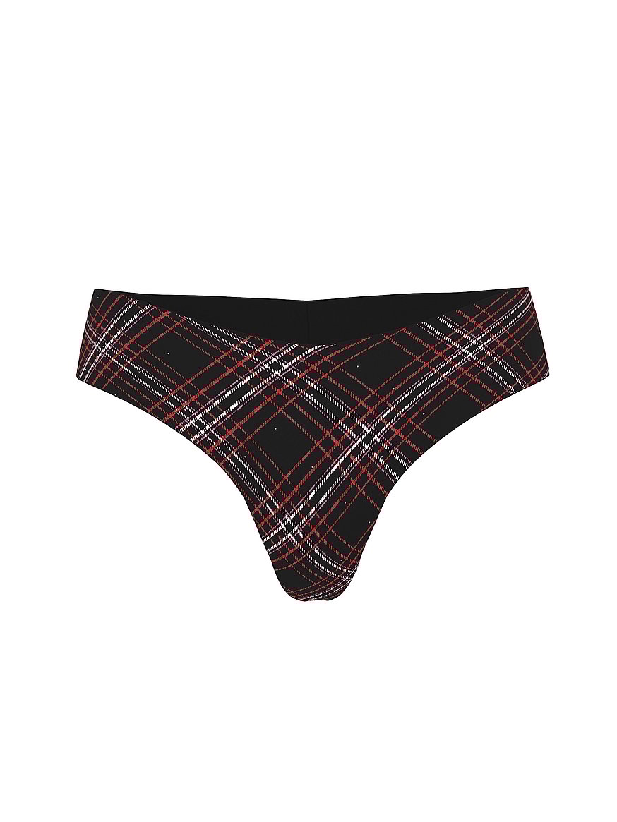 No-Show Shine Mesh Thong Panty