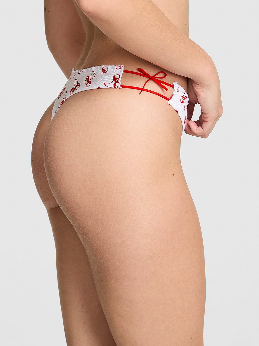 Cotton Side-Tie Thong Panty