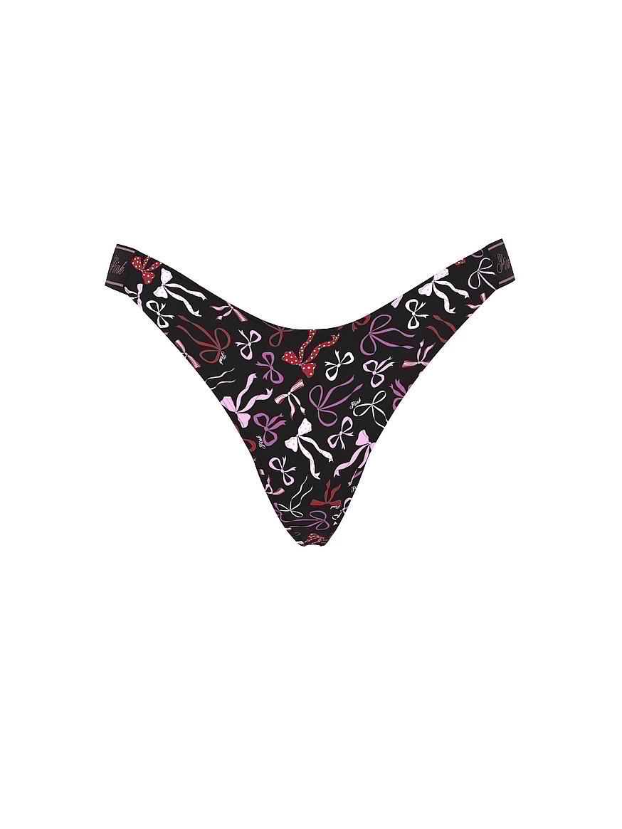 Logo Cotton Shine High-Leg Thong Panty