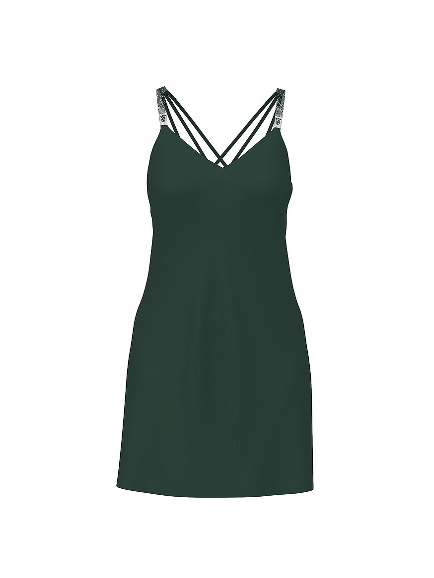 Scattered Shine Strap Satin Strappy-Back Slip