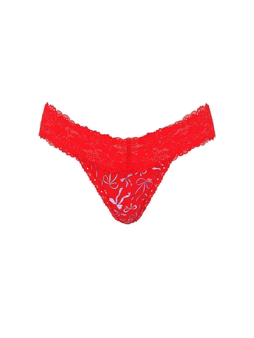 Wink Lace-Trim Thong Panty