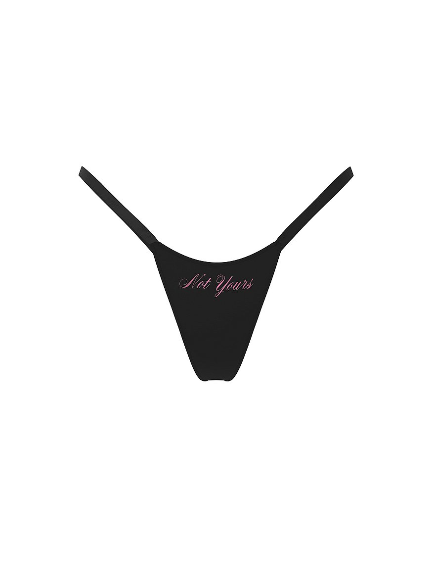 Logo Cotton String Micro Thong Panty