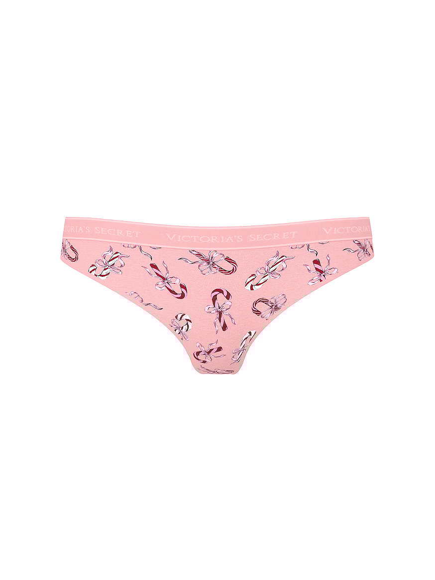 Logo Cotton Thong Panty