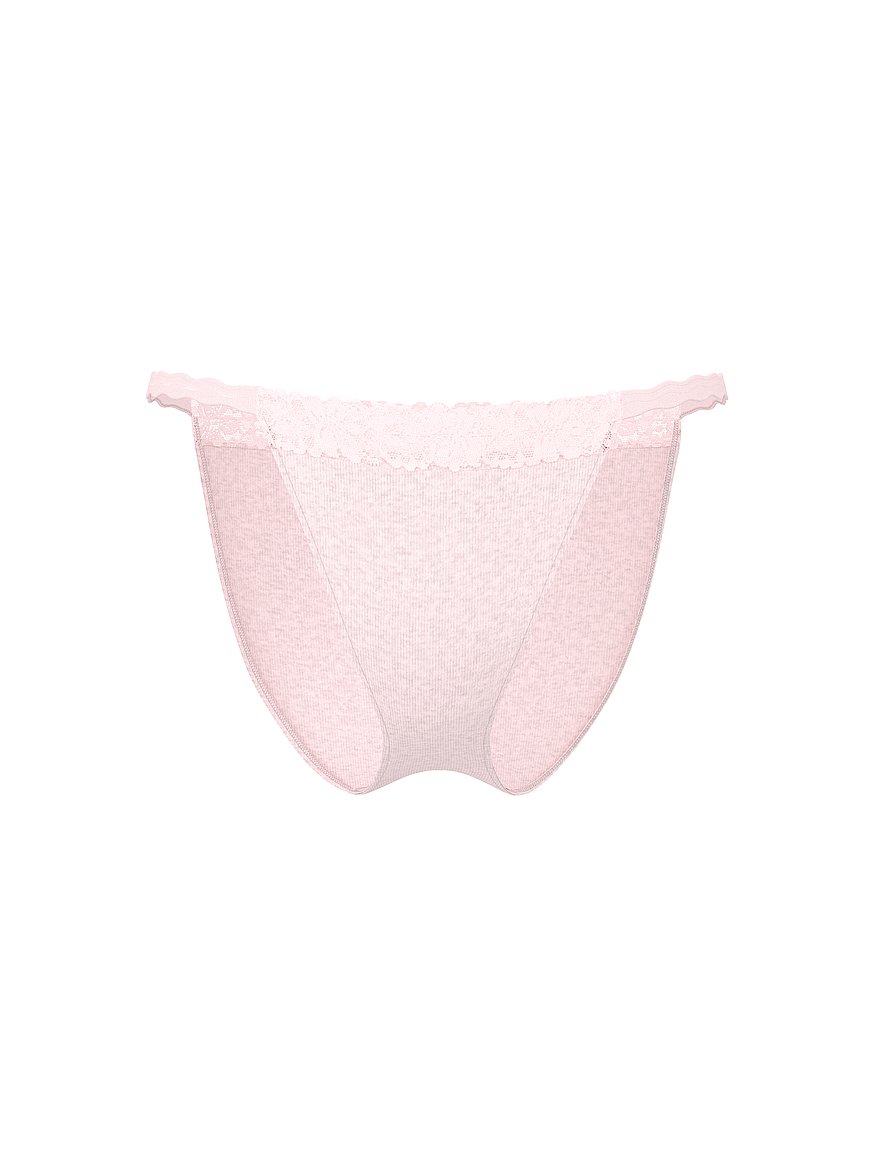 Cotton Lace-Trim String Bikini Panty