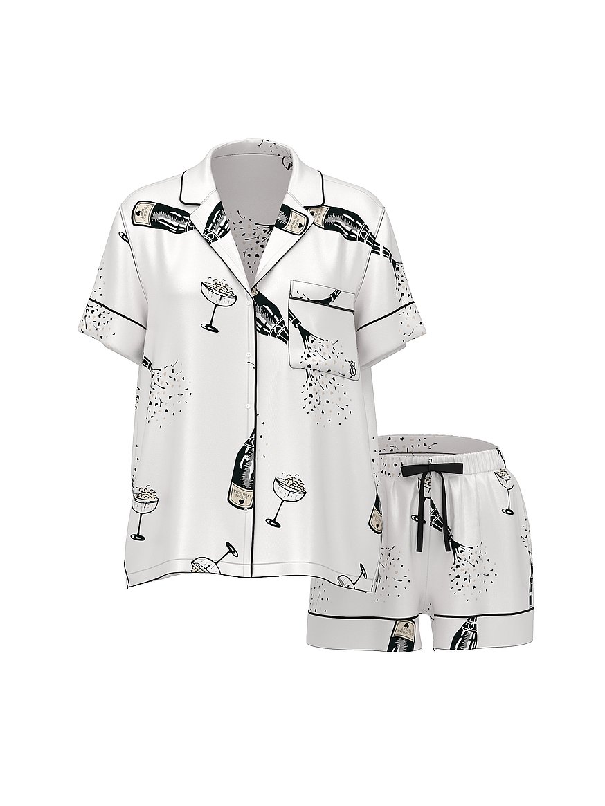 Glazed Satin Short Pajama Set