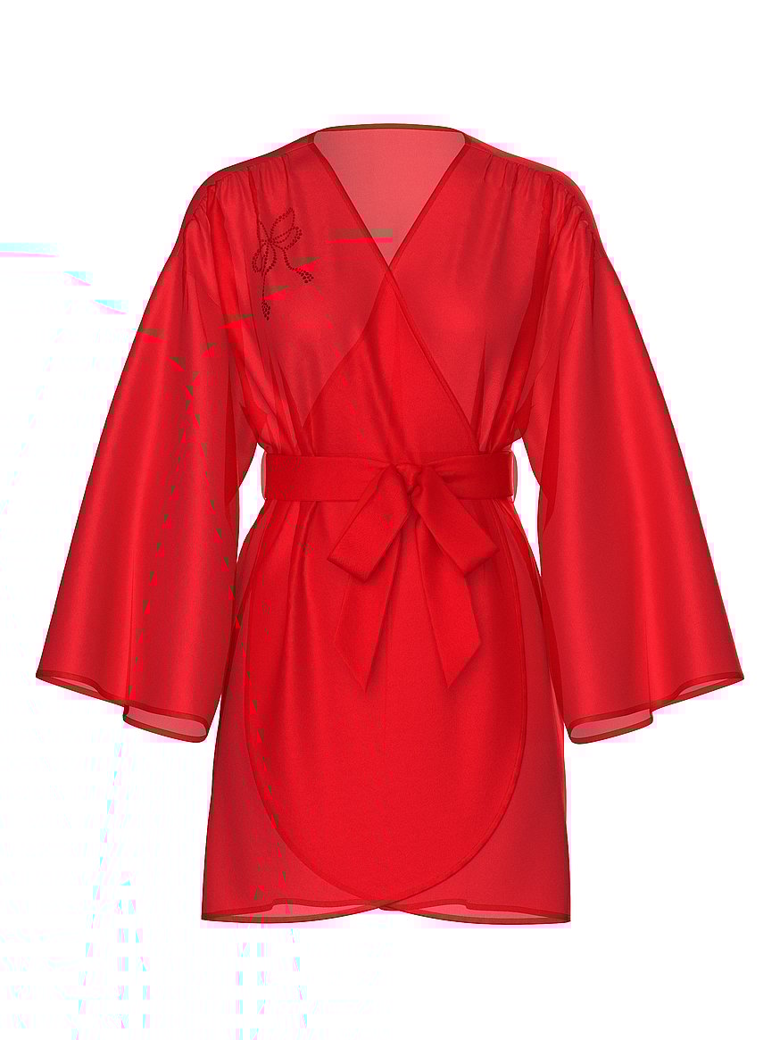 Satin Sparkle Bow Short Robe