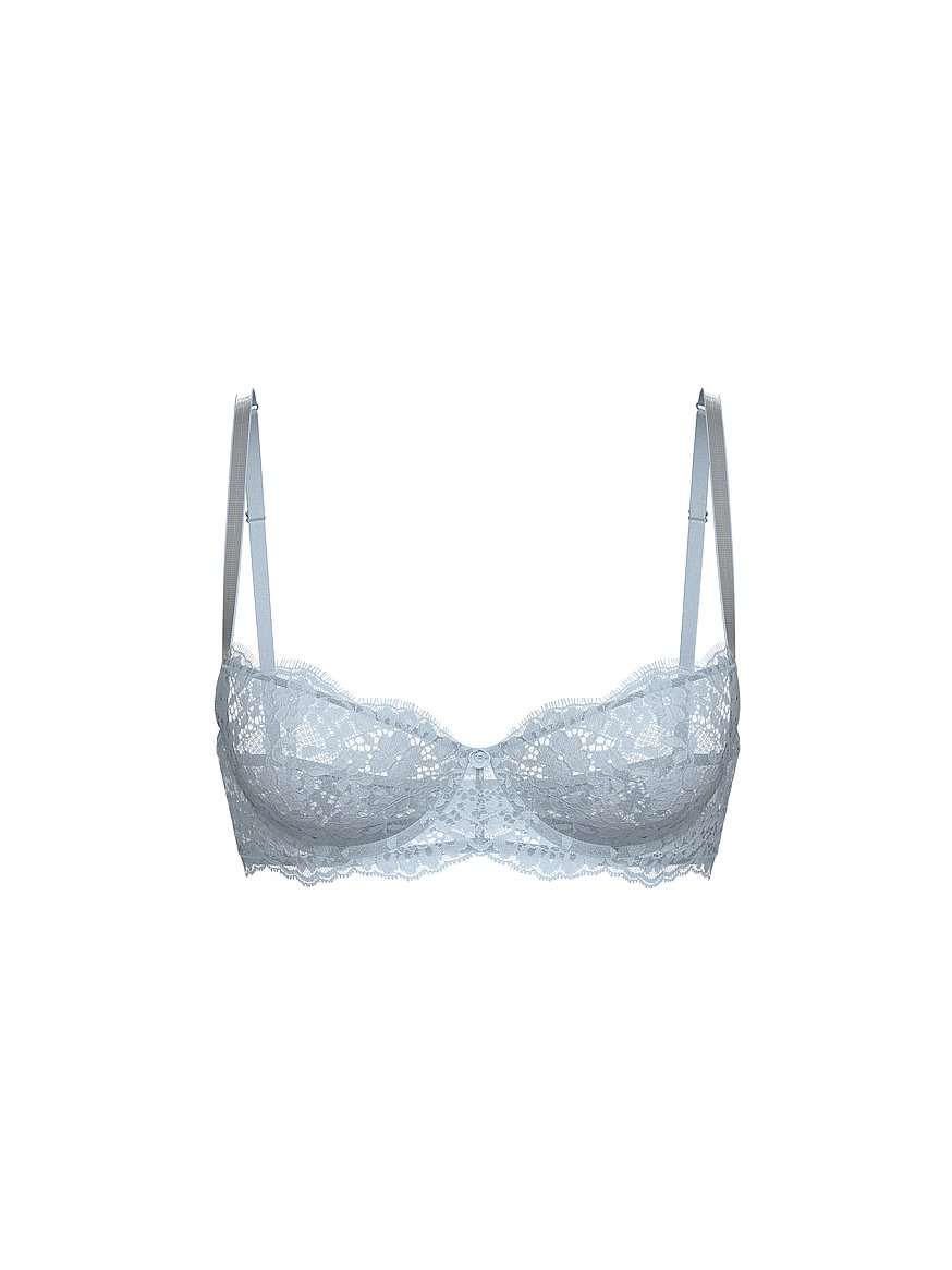 Wicked Twinkle Silver Lace Unlined Balconette Bra